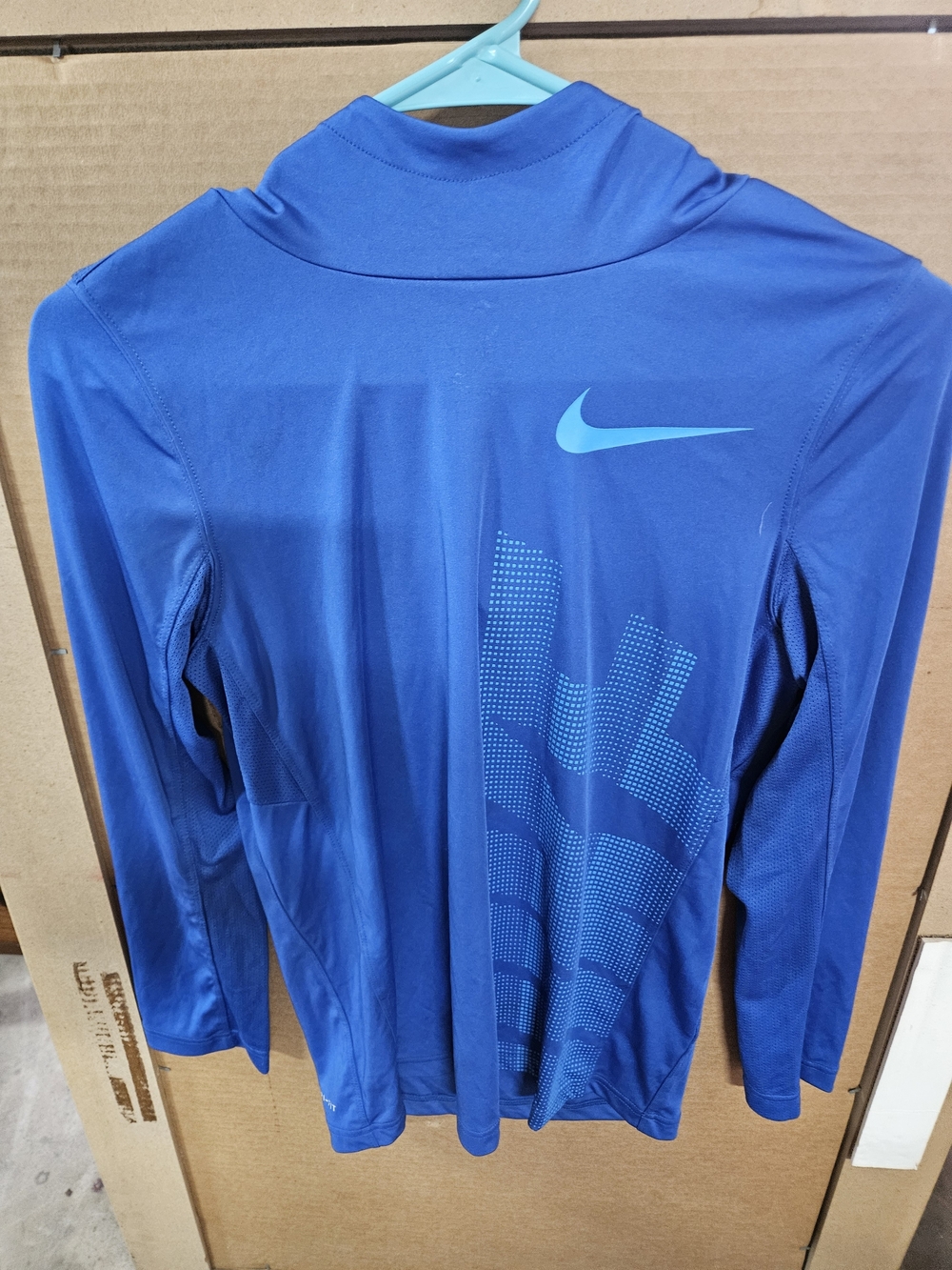 Nike Blue Long Sleeve Dri-FIT Top with Hoodie